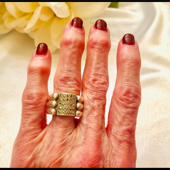 Stamped Jewelry - Sterling Silver Marcasite Ring
